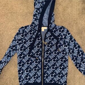 MICHAEL KORS BLUE ZIP UP HOODIE